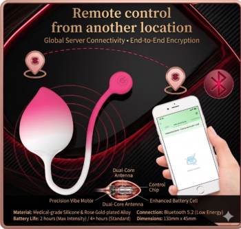 cute peach styled masturbator sex toy for women & couples 9 vibration modes phone app control